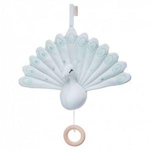 Jucarie muzicala suspendabila albastra din bumbac Peacock CamCam Copenhagen