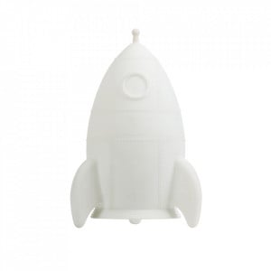 Lampa de veghe alba din PVC cu LED 20 cm Rocket A Little Lovely Company