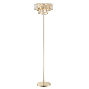 Lampadar auriu/transparent din metal cu 3 becuri 158 cm Helios Zuma Line