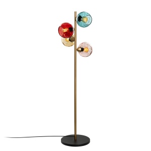 Lampadar multicolor din metal cu 4 becuri 135 cm Benek Gold The Home Collection