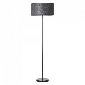 Lampadar negru din textil si metal 164 cm Galance Brilliant
