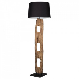 Lampadar negru/maro din bumbac si lemn 177 cm Barracuda Invicta Interior