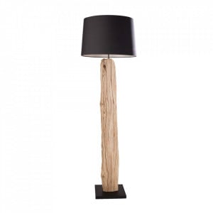 Lampadar negru/maro din lemn si in 175 cm Rousilique The Home Collection