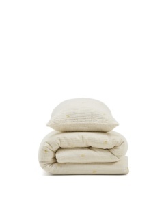 Lenjerie pat copii crem din bumbac 30x50 / 150x200 cm Dorani Kave Home