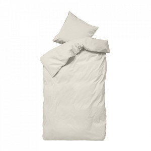 Lenjerie pat crem din bumbac organic 150x210/50x60 cm Ingrid By Nord