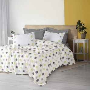 Lenjerie pat gri din fibre Leroy Double The Home Collection