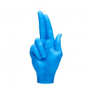 Lumanare albastra din ceara 24 cm Gun Fingers CandleHand
