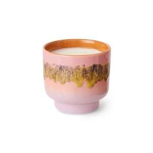 Lumanare parfumata cu suport multicolor din ceramica 10 cm 70s ceramics Miami HKliving