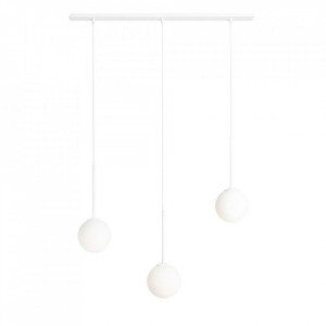 Lustra alba din sticla cu 3 becuri Bosso III Quiet Object