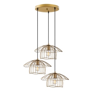 Lustra aurie din metal cu 3 becuri Mantar The Home Collection