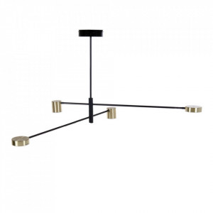 Lustra aurie/neagra din aluminiu cu 4 becuri Clodio Glen Denzzo