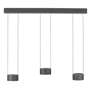 Lustra gri inchis din metal cu 6 LED-uri PURE Clipse Zuma Line