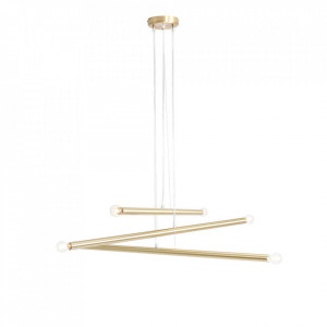 Lustra maro alama din metal cu 6 becuri Tubo Quiet Object