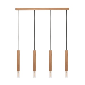 Lustra maro din lemn cu 4 becuri Madera Zuma Line