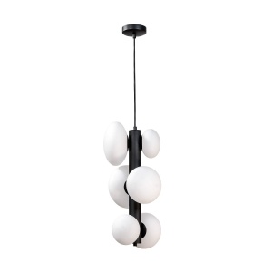 Lustra neagra/alba din metal cu 6 becuri Omi Zuma Line
