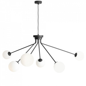 Lustra neagra/alba din sticla cu 6 becuri Holm Quiet Object