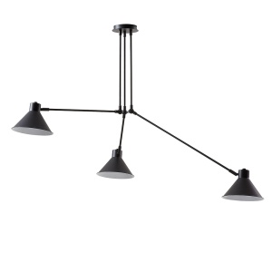 Lustra neagra din metal cu 3 becuri Dione Kave Home