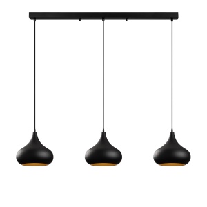 Lustra neagra din metal cu 3 becuri Muba The Home Collection