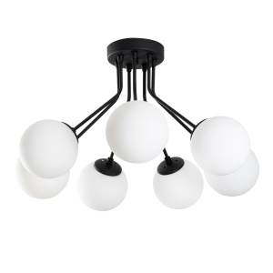 Lustra neagra din metal cu 7 becuri Orıon The Home Collection