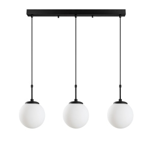Lustra neagra din metal din 3 becuri Orbıtal The Home Collection