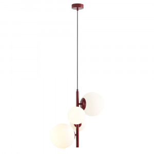 Lustra rosie/alba din sticla cu 4 becuri Bloom Quiet Object