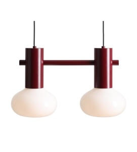 Lustra rosu rubin din metal cu 2 becuri Flo S Quiet Object