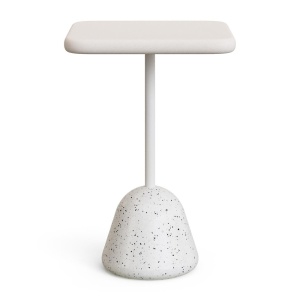 Masa bar exterior alba din ciment 70x70 cm Saura Kave Home