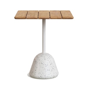 Masa bistro exterior maro/alba din ciment 70x70 cm Saura Natural Kave Home