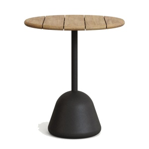 Masa bistro exterior maro/neagra din lemn 70 cm Saura Kave Home