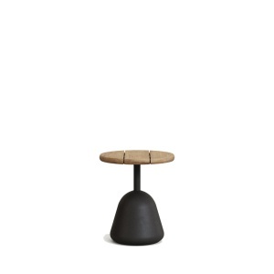 Masa cafea alba/neagra din metal 43 cm Saura Kave Home
