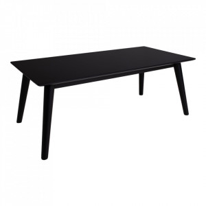 Masa cafea neagra din lemn de pin si MDF 60x120 cm Copenhagen House Nordic