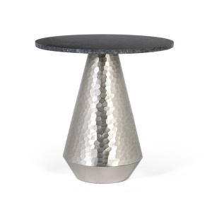 Masa de cafea alba/neagra din marmura 50 cm Tower Giner y Colomer