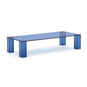 Masa de cafea albastra din sticla 60x140 cm Adularia Kave Home