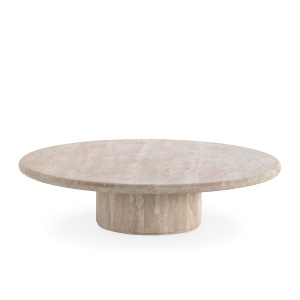 Masa de cafea crem din piatra 100 cm Achilles Thai Natura