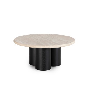 Masa de cafea din piatra crem 90 cm Ethan Thai Natura