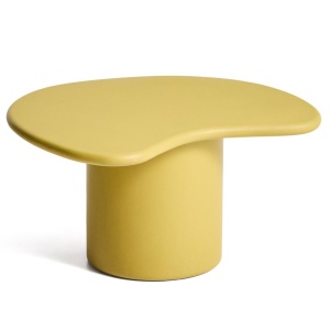 Masa de cafea exterior galben mustar din ciment 77x83 cm Macarella Kave Home