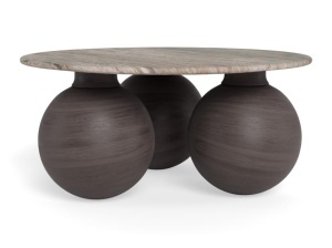 Masa de cafea gri/maro din marmura 95 cm Konya Quiet Object