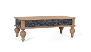Masa de cafea maro/albastra din lemn 65x125 cm Rennes Giner y Colomer