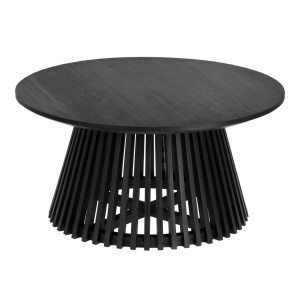 Masa de cafea neagra din lemn 80 cm Jeanette Kave Home