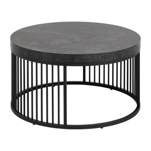 Masa de cafea neagra din metal 65 cm Strington Quiet Object
