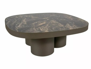 Masa de cafea neagra/maro cupru 100x100 cm Stella The Home Collection