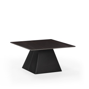 Masa de cafea neagra/maro din ceramica 80x80 cm Merve Quiet Object