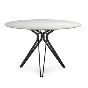 Masa dining alba/neagra din ceramica 120 cm Aina Quiet Object