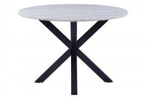 Masa dining alba/neagra din marmura 110 cm Heaven Marble Quiet Object
