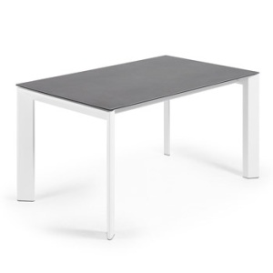 Masa dining extensibila alba din metal 90x(140)200 cm Axis Vulcano Roca Kave Home