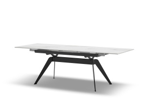 Masa dining extensibila alba/neagra din ceramica 90x160(220) cm Lula The Home Collection