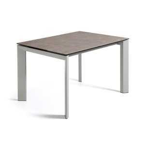 Masa dining extensibila gri/alba din metal 80x(120)180 cm Axis Vulcano Ash Kave Home