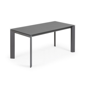 Masa dining extensibila gri din metal 90x(160)220 cm Axis Kave Home