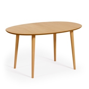 Masa dining extensibila maro din lemn 90x140(220) cm Oqui Kave Home