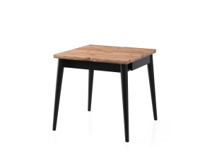 Masa dining extensibila maro/neagra 80x80(160) cm Totem The Home Collection